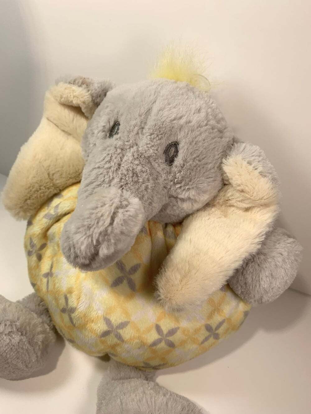 Demdaco Yellow Elephant Baby Rattle Plush Nat & Jules lovey